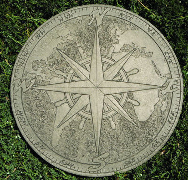 Sculpted Compass Garden Stepping Stone Always know you way around